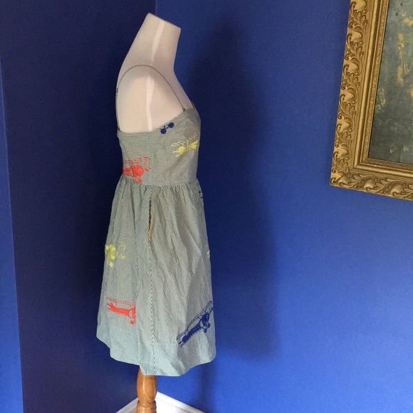 Moulinette Soeurs airplane pinstripe dress cotton summer sundress ✈️ - Picture 11 of 17